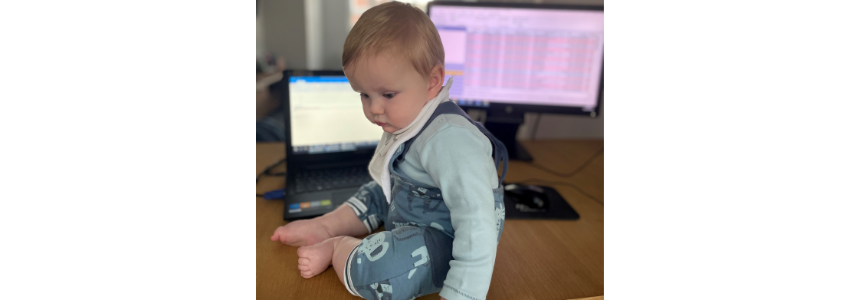Jax hates working from home...But it's nice to have extra time together! 